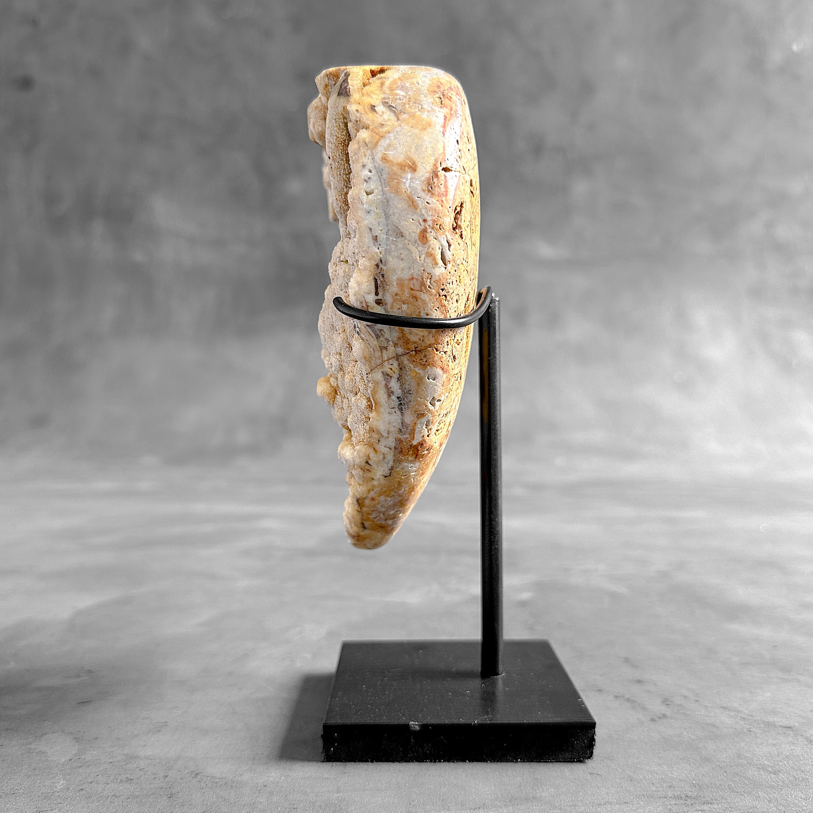 Stunning Heart Shape of Yellow Crystal Rock on a custom stand CH/504