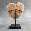 Stunning Heart Shape of Yellow Crystal Rock on a custom stand CH/504