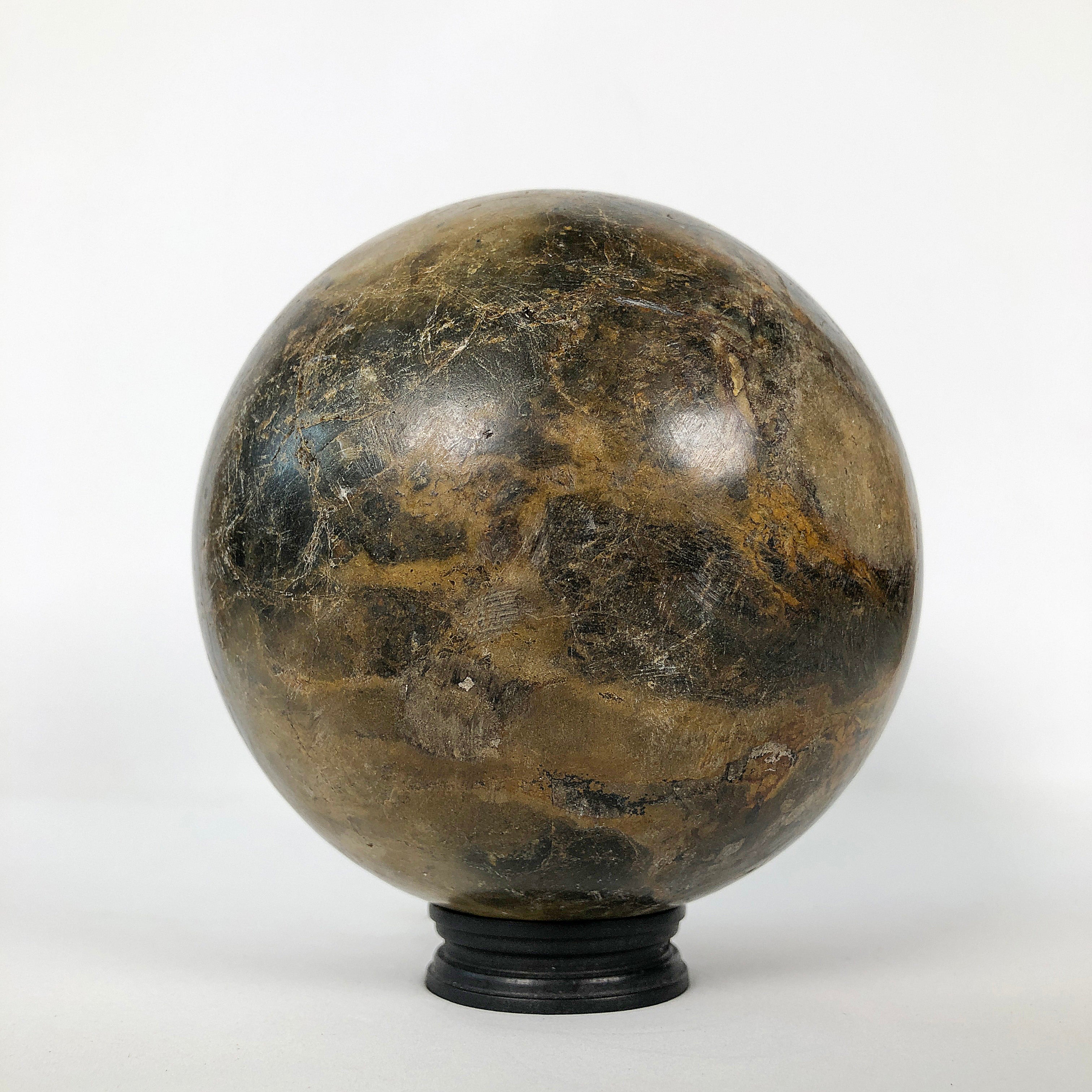 Wonderful Petrified Wood Sphere on a Custom Stand PS 508