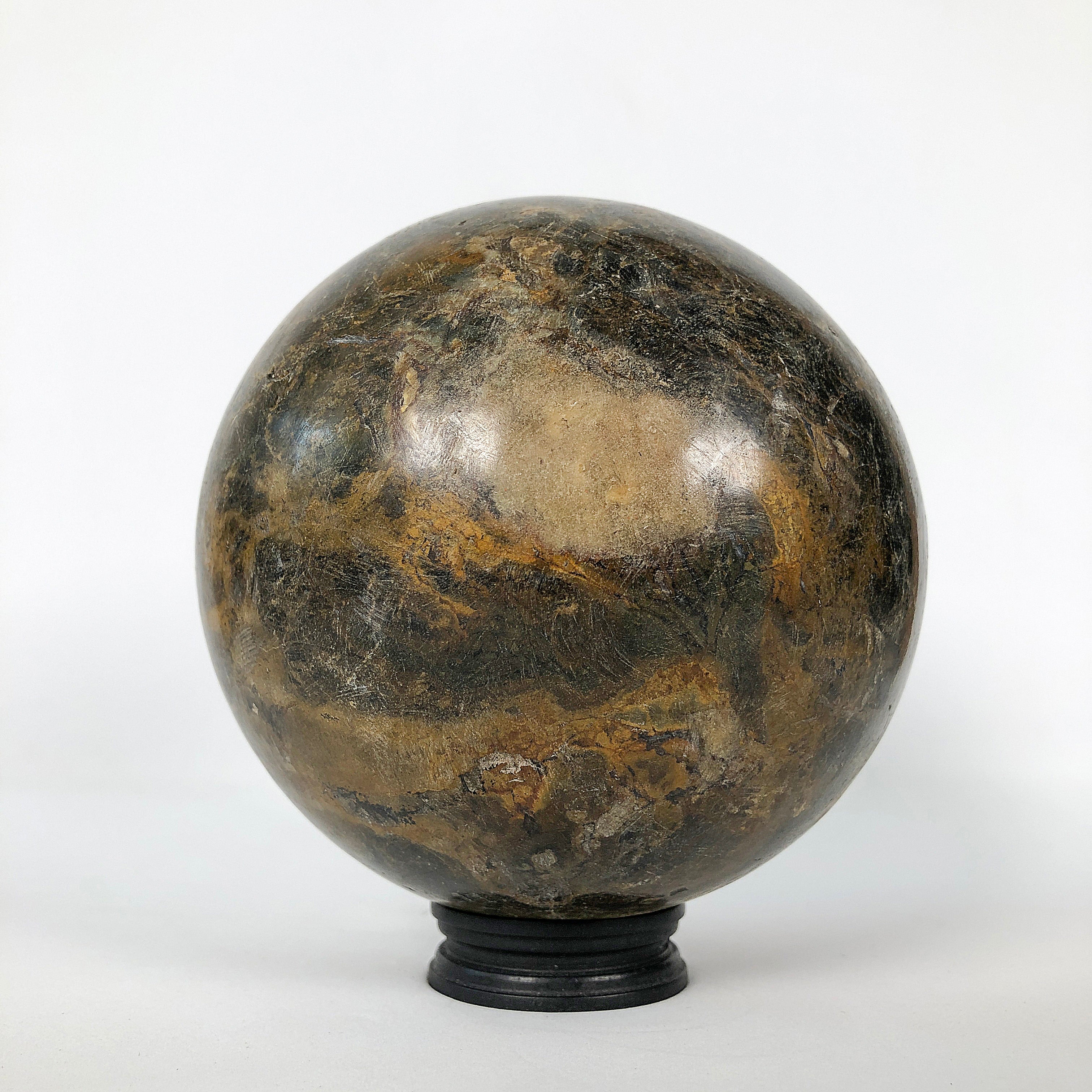 Wonderful Petrified Wood Sphere on a Custom Stand PS 508