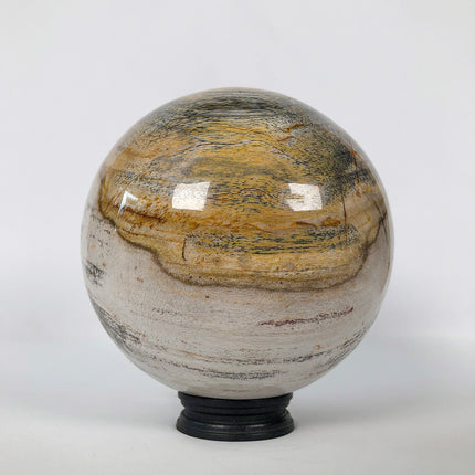 Wonderful Petrified Wood Sphere on a Custom Stand PS 501