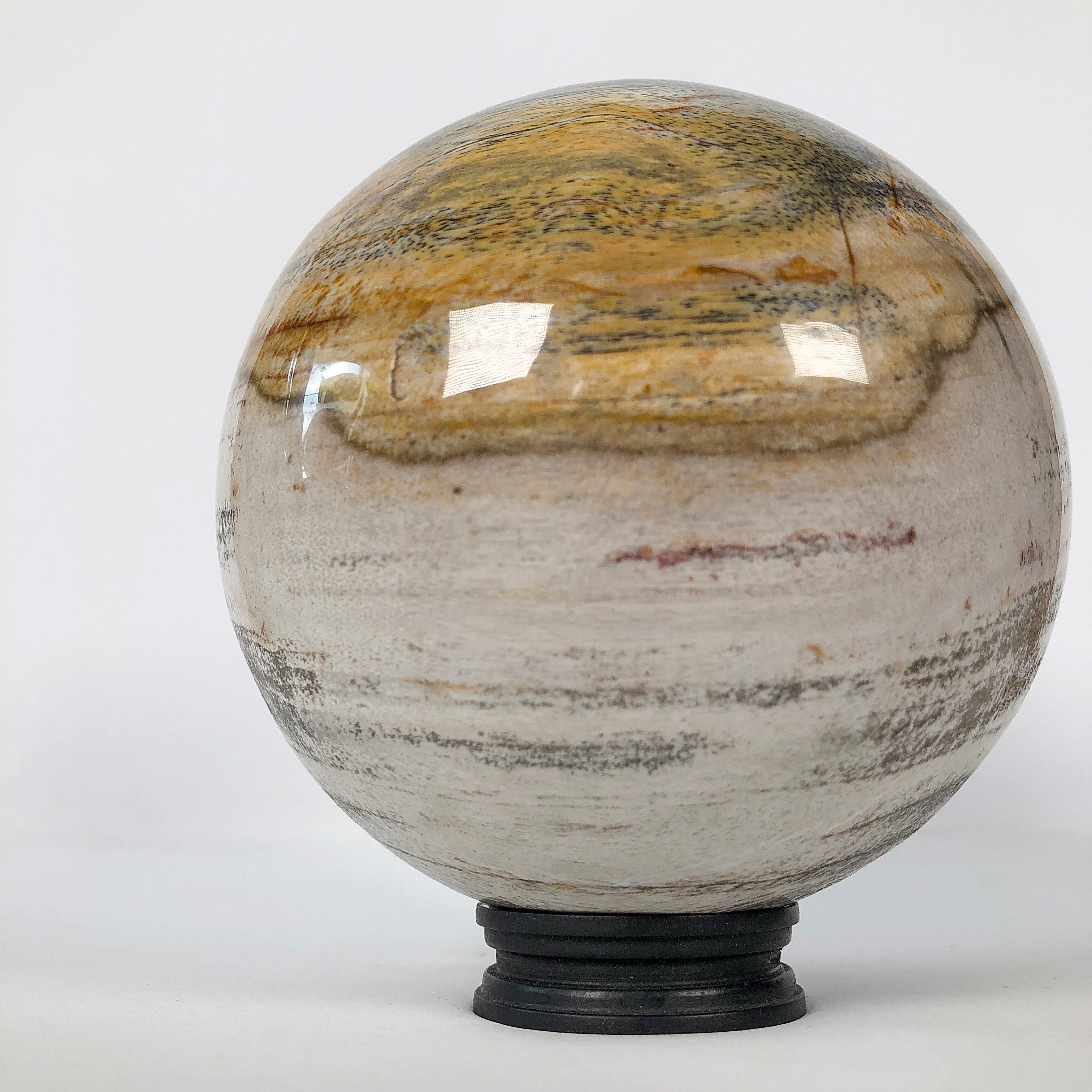 Wonderful Petrified Wood Sphere on a Custom Stand PS 501