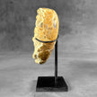 Stunning Heart Shape of Yellow Crystal Rock on a custom stand CH/502