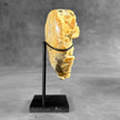 Stunning Heart Shape of Yellow Crystal Rock on a custom stand CH/502