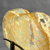 Stunning Heart Shape of Yellow Crystal Rock on a custom stand CH/502