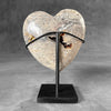 Stunning Heart Shape of Yellow Crystal Rock on a custom stand CH/503