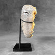 Stunning Heart Shape of Yellow Crystal Rock on a custom stand CH/503