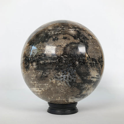 Wonderful Petrified Wood Sphere on a Custom Stand PS 545