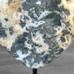 Stunning Heart Shape of Yellow Crystal Rock on a custom stand CH/508