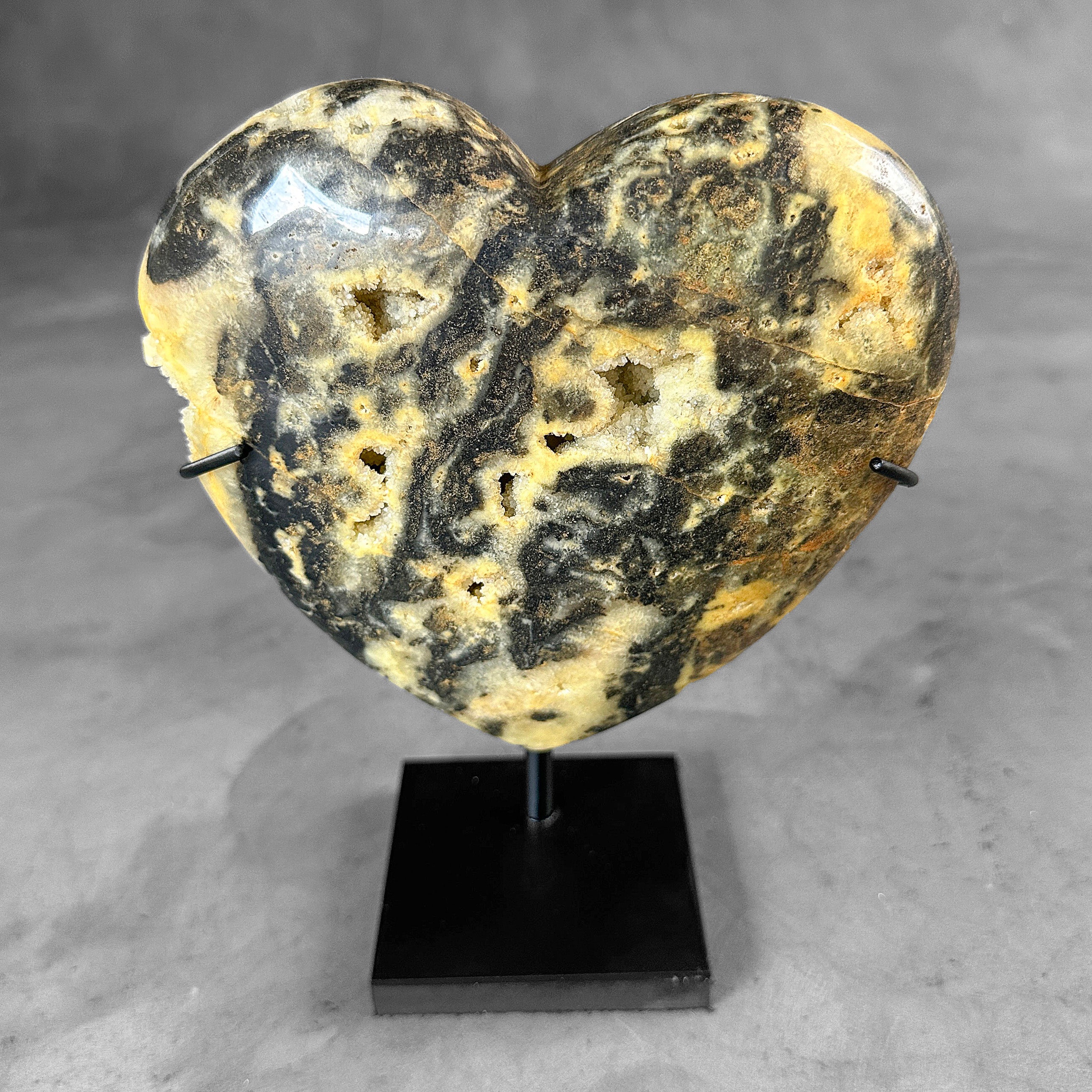 Wonderful Zebra Crystal Heart-Shaped on a custom stand CH/510