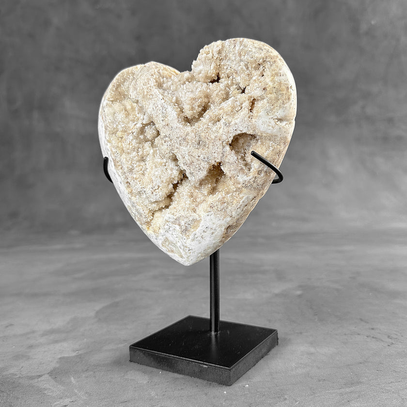 Wonderful White Druzy Crystal Sphere on a custom stand CH/511