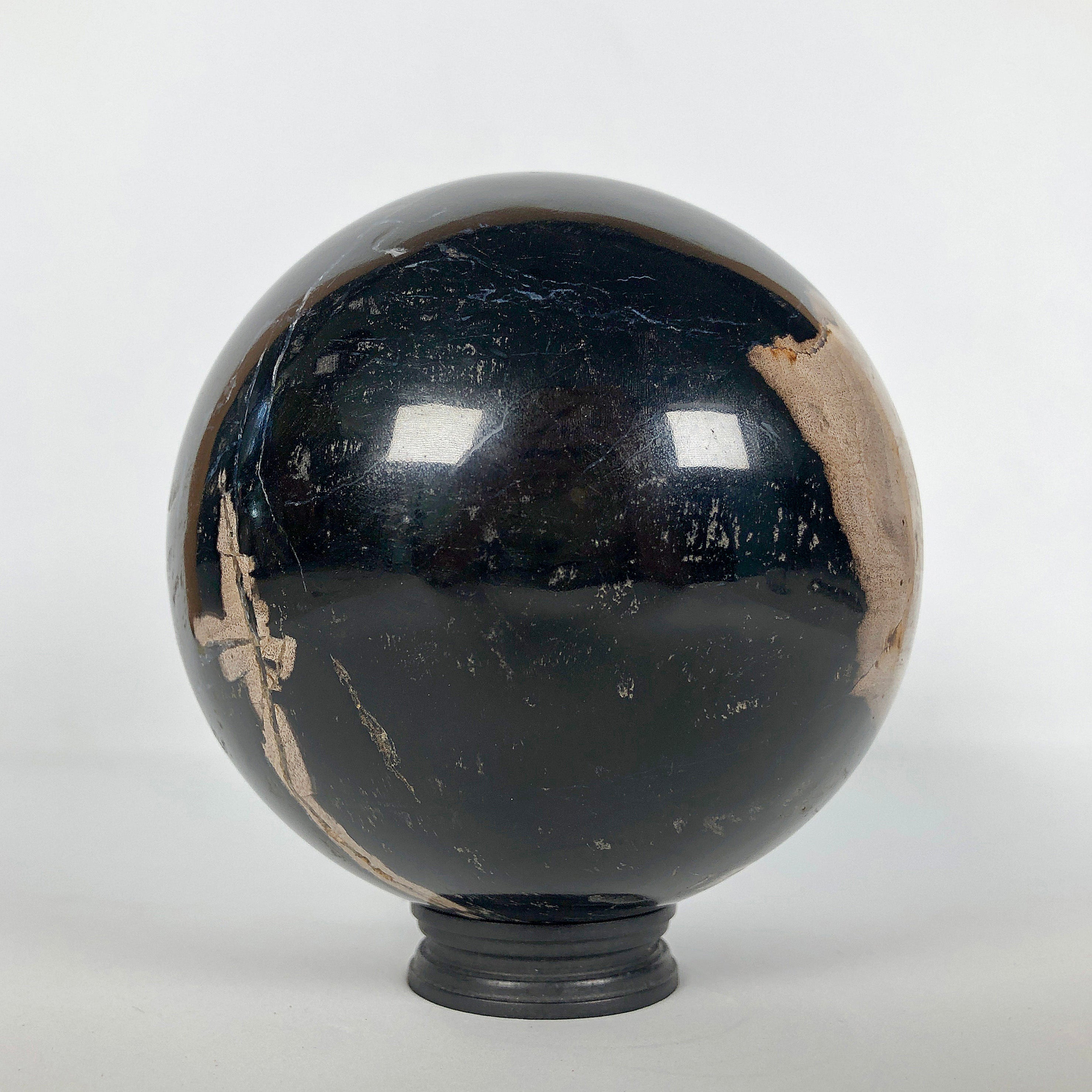 Wonderful Petrified Wood Sphere on a Custom Stand PS 543