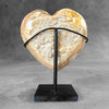 Stunning Heart Shape of Yellow Crystal Rock on a custom stand CH/507