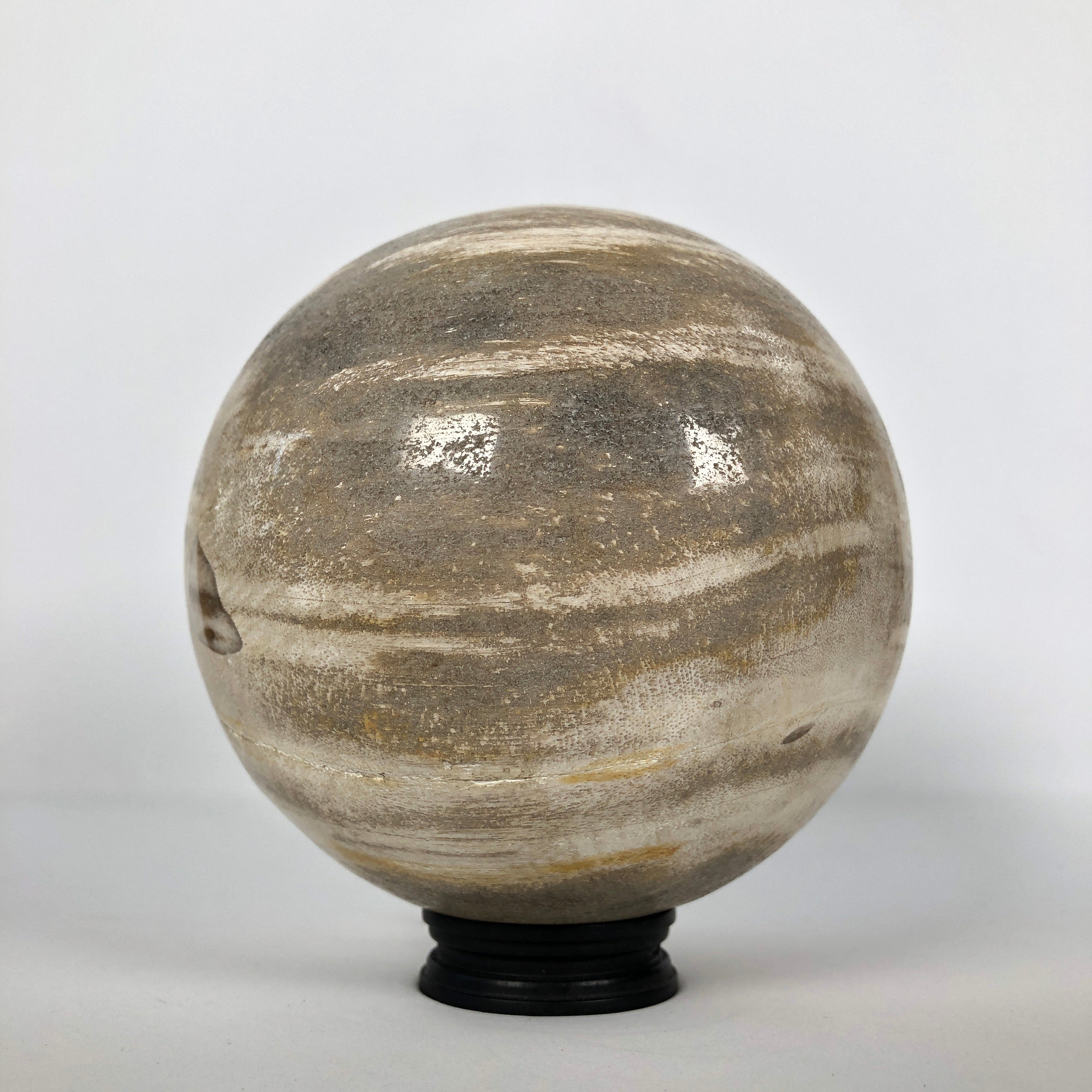 Wonderful Petrified Wood Sphere on a Custom Stand PS 513