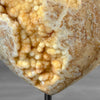 Stunning Heart Shape of Yellow Crystal Rock on a custom stand CH/507