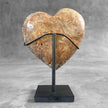 Stunning Heart Shape of Yellow Crystal Rock on a custom stand CH/513