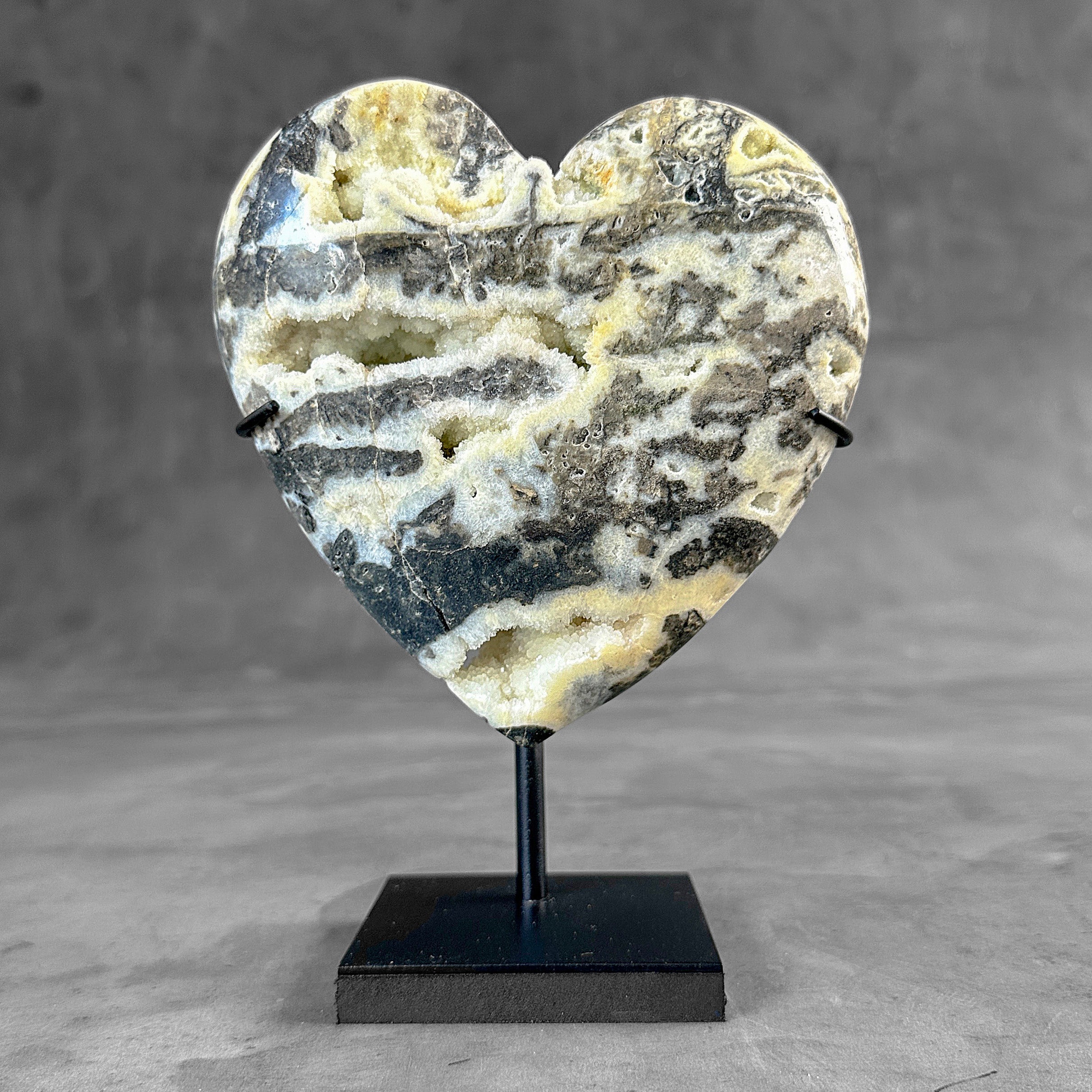 Wonderful Zebra Crystal Heart-Shaped on a custom stand CH/516