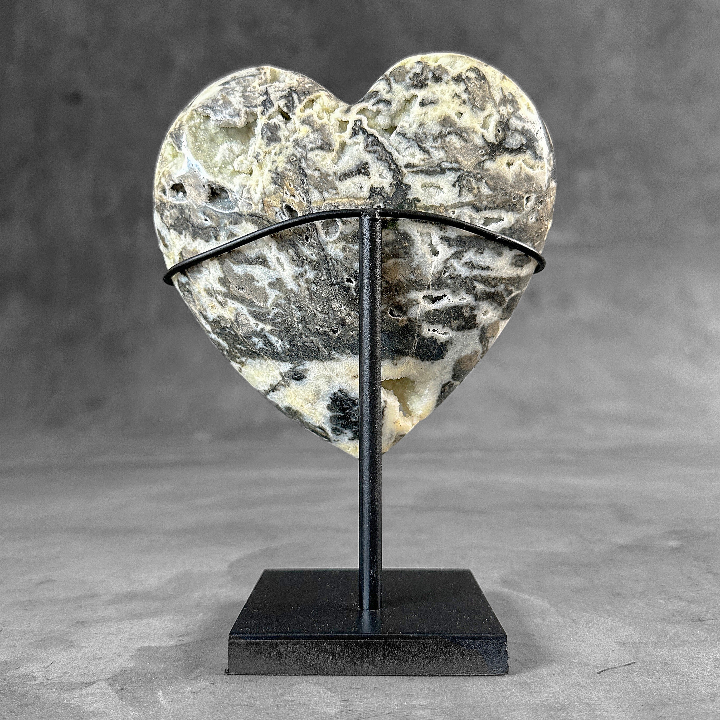 Wonderful Zebra Crystal Heart-Shaped on a custom stand CH/516