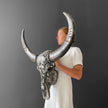 Carved Water Buffalo Skull Marine carving 8K/041