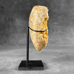 Stunning Heart Shape of Yellow Crystal Rock on a custom stand CH/518