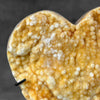 Stunning Heart Shape of Yellow Crystal Rock on a custom stand CH/518