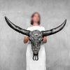 Caved Waterbuffalo Skulls with Skull And Octopus Carving Skull,A/180