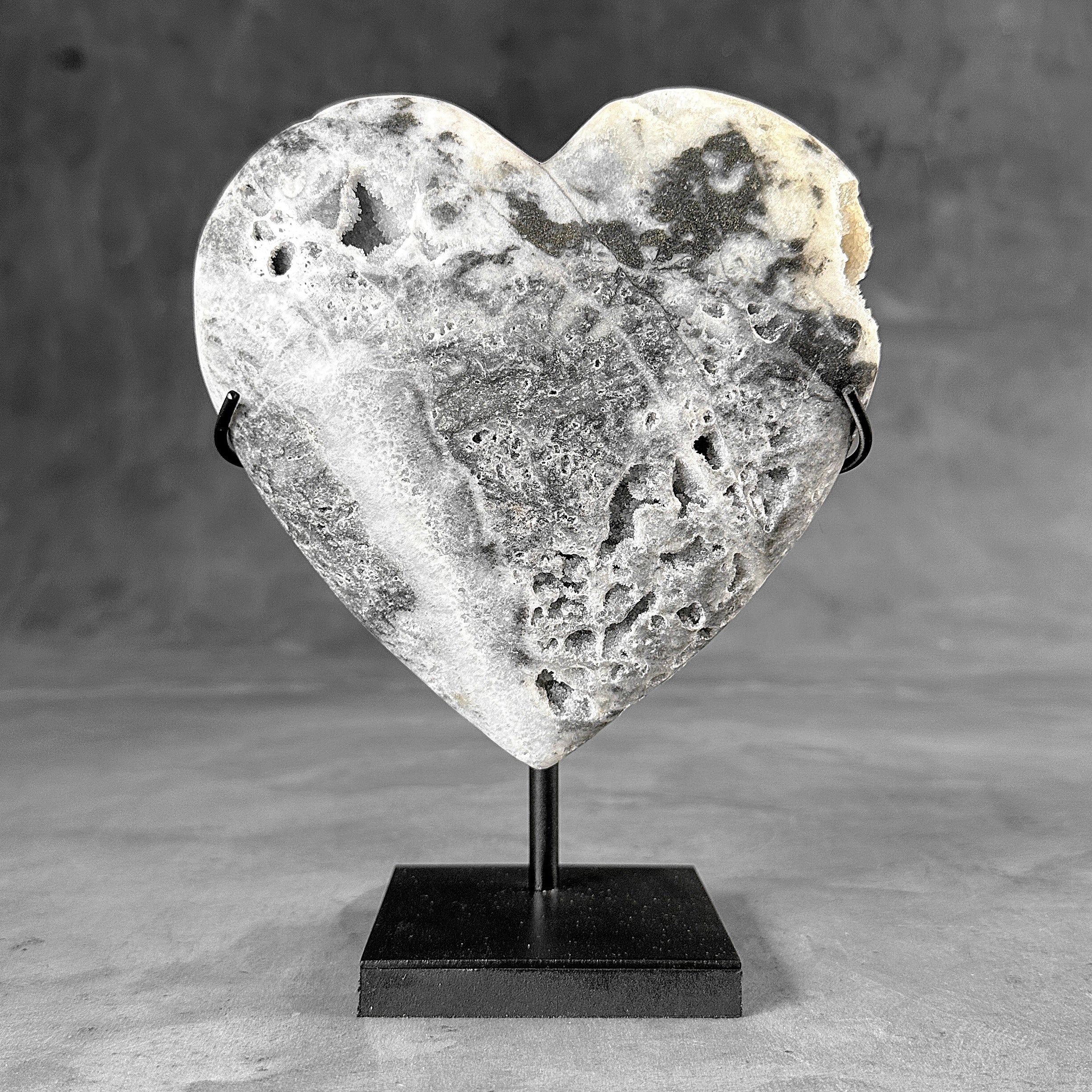 Wonderful Zebra Crystal Heart-Shaped on a custom stand CH/519