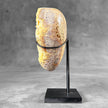 Stunning Heart Shape of Yellow Crystal Rock on a custom stand CH/520