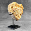 Stunning Heart Shape of Yellow Crystal Rock on a custom stand CH/520