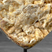 Stunning Heart Shape of Yellow Crystal Rock on a custom stand CH/520