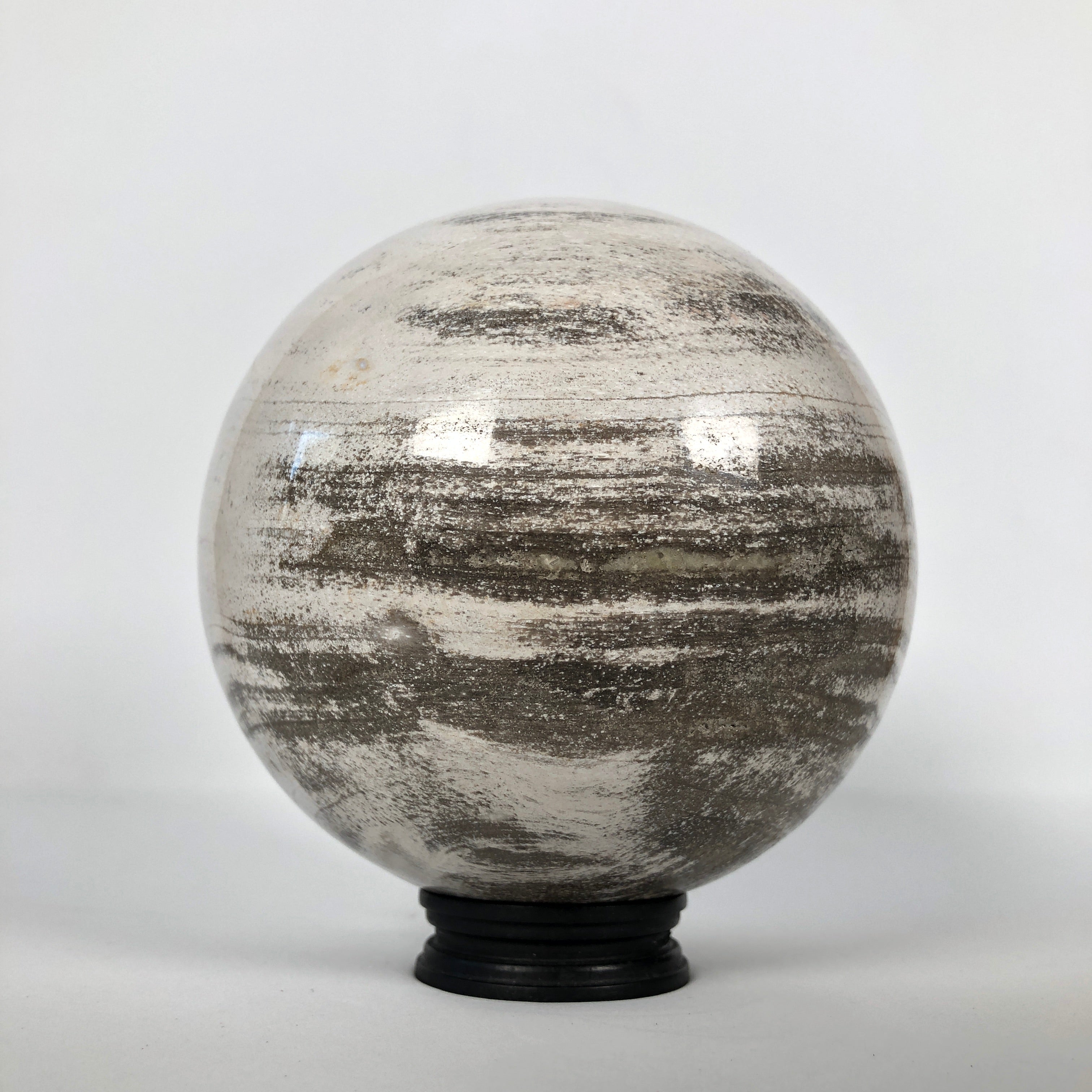 Wonderful Petrified Wood Sphere on a Custom Stand PS 509