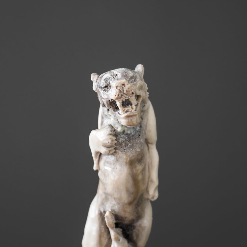 Puma Carving from Deer Antler on a Stand - 7O/118