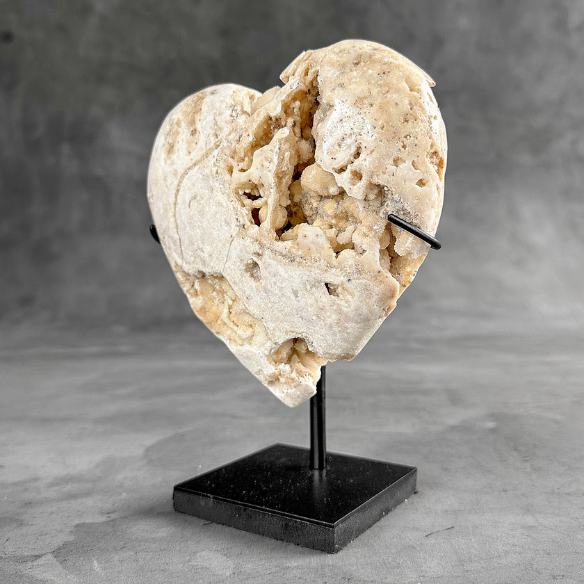 Wonderful White Druzy Crystal Sphere on a custom stand CH/523