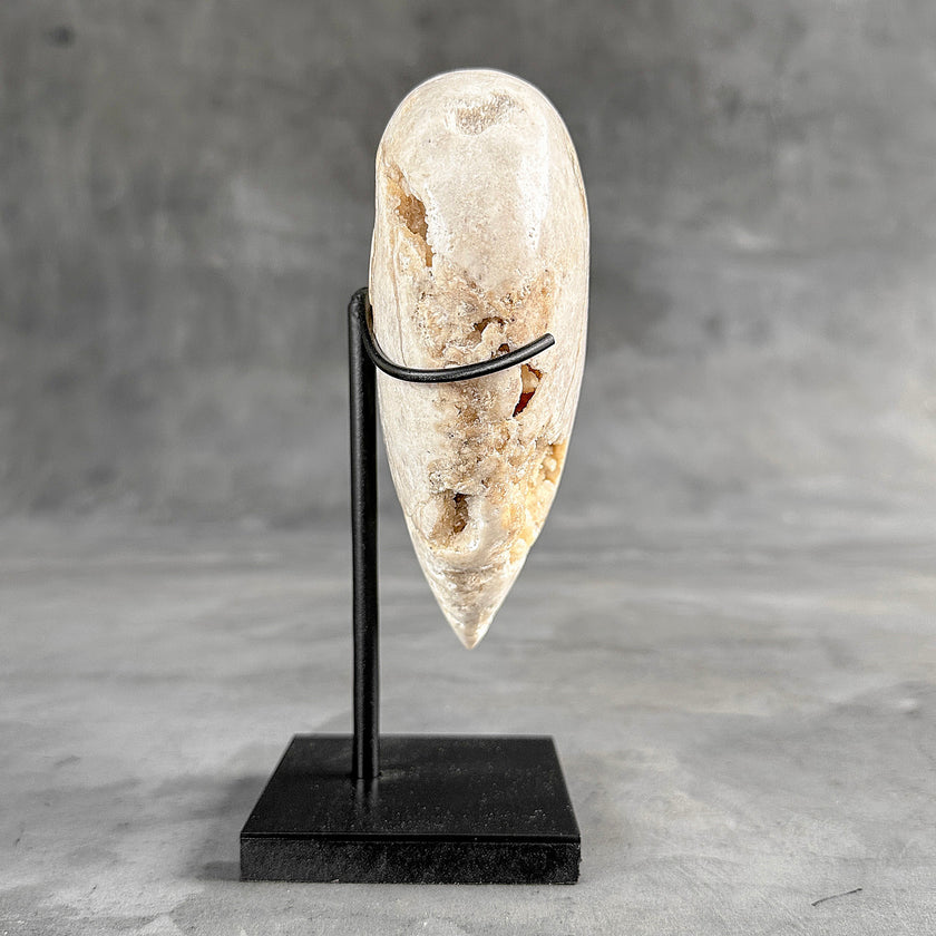 Wonderful White Druzy Crystal Sphere on a custom stand CH/523