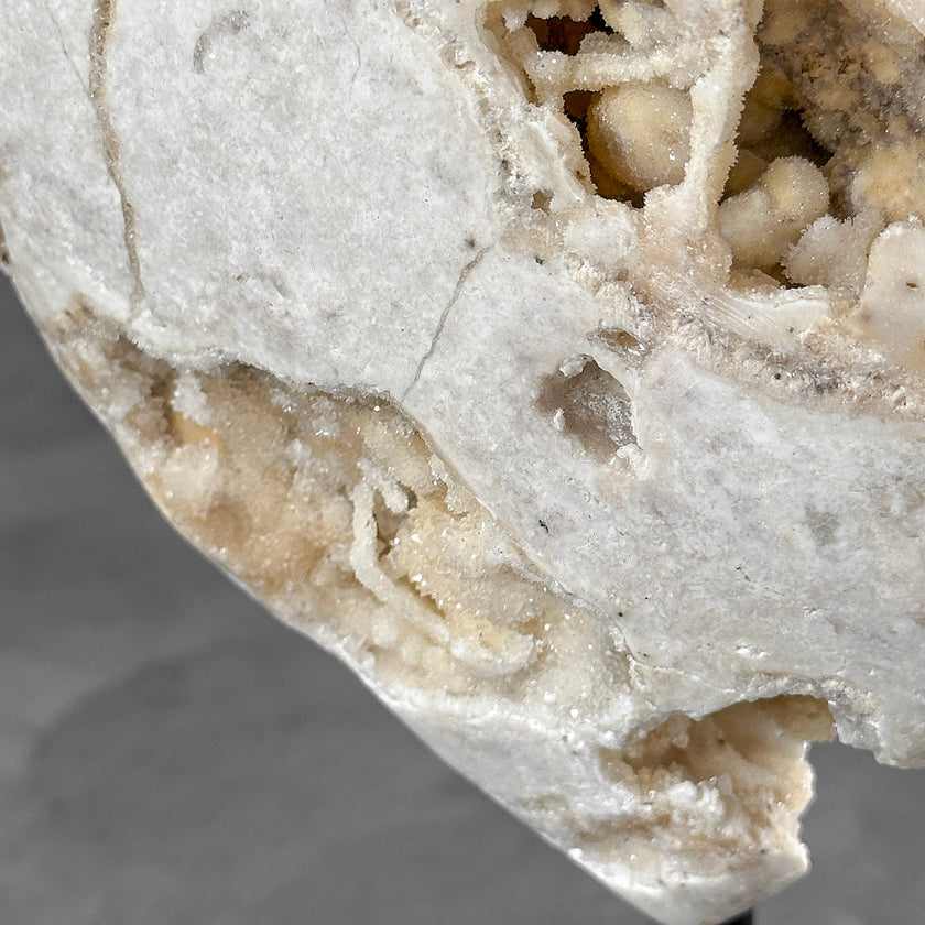 Wonderful White Druzy Crystal Sphere on a custom stand CH/523