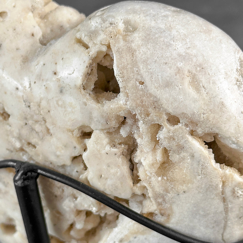 Wonderful White Druzy Crystal Sphere on a custom stand CH/523