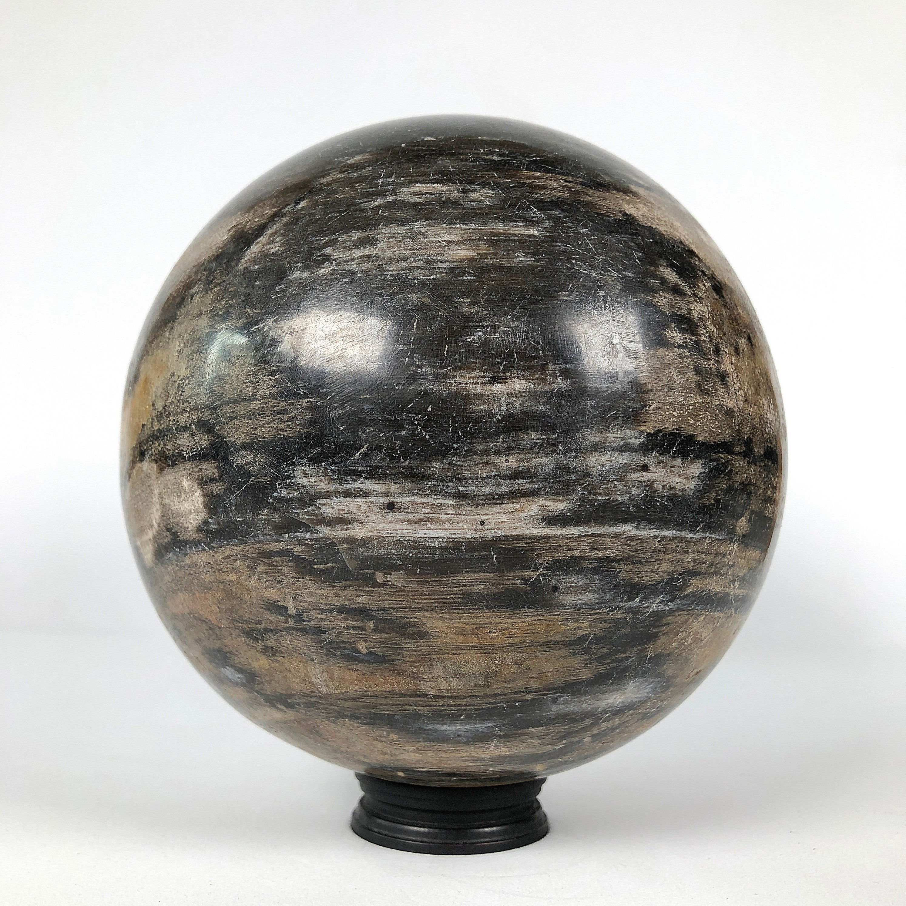 Wonderful Petrified Wood Sphere on a Custom Stand PS 540