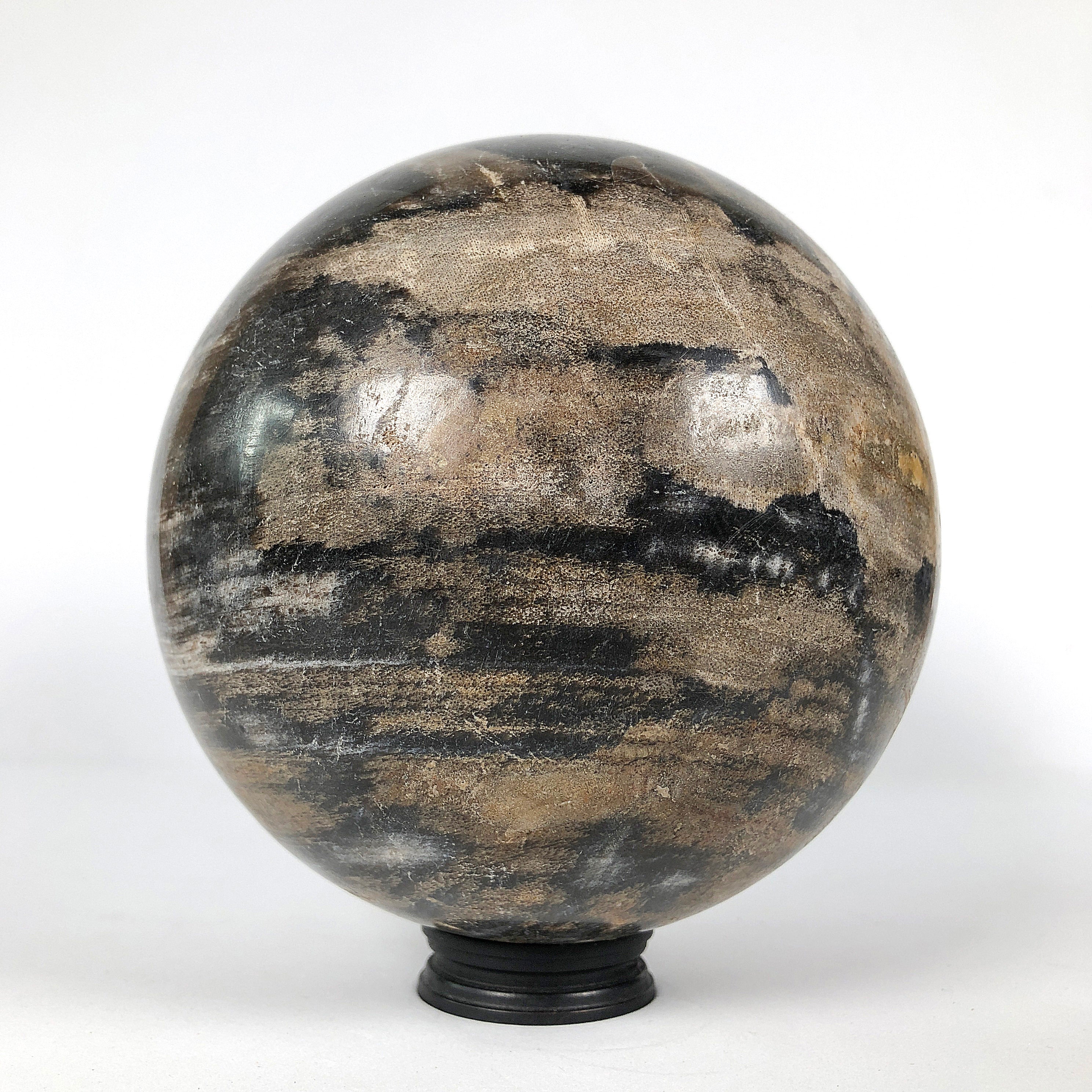 Wonderful Petrified Wood Sphere on a Custom Stand PS 540