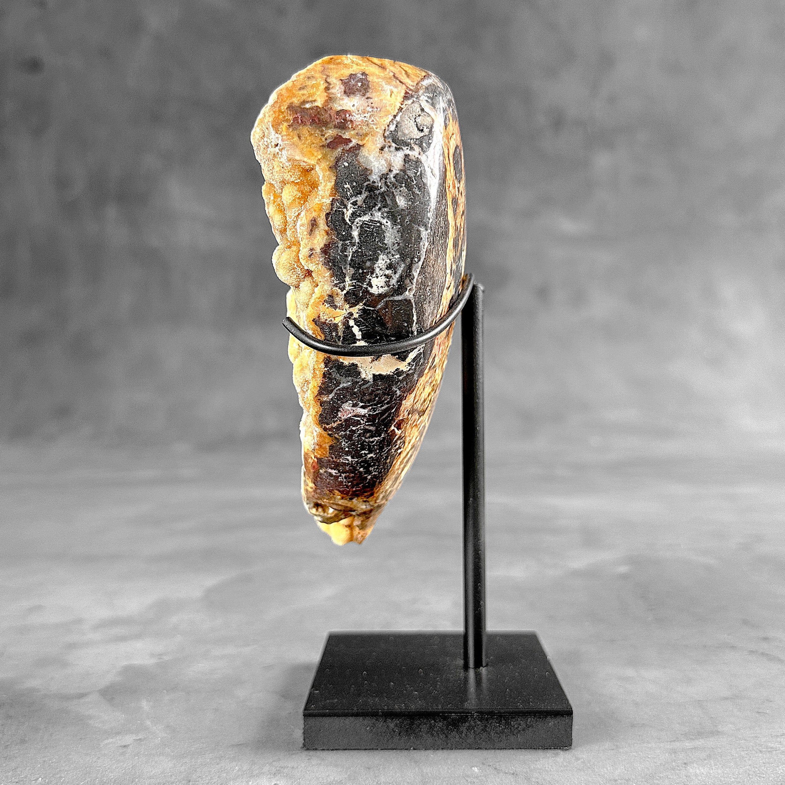 Stunning Heart Shape of Yellow Crystal Rock on a custom stand CH/524