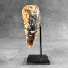 Stunning Heart Shape of Yellow Crystal Rock on a custom stand CH/524