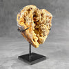 Stunning Heart Shape of Yellow Crystal Rock on a custom stand CH/524