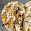 Stunning Heart Shape of Yellow Crystal Rock on a custom stand CH/524