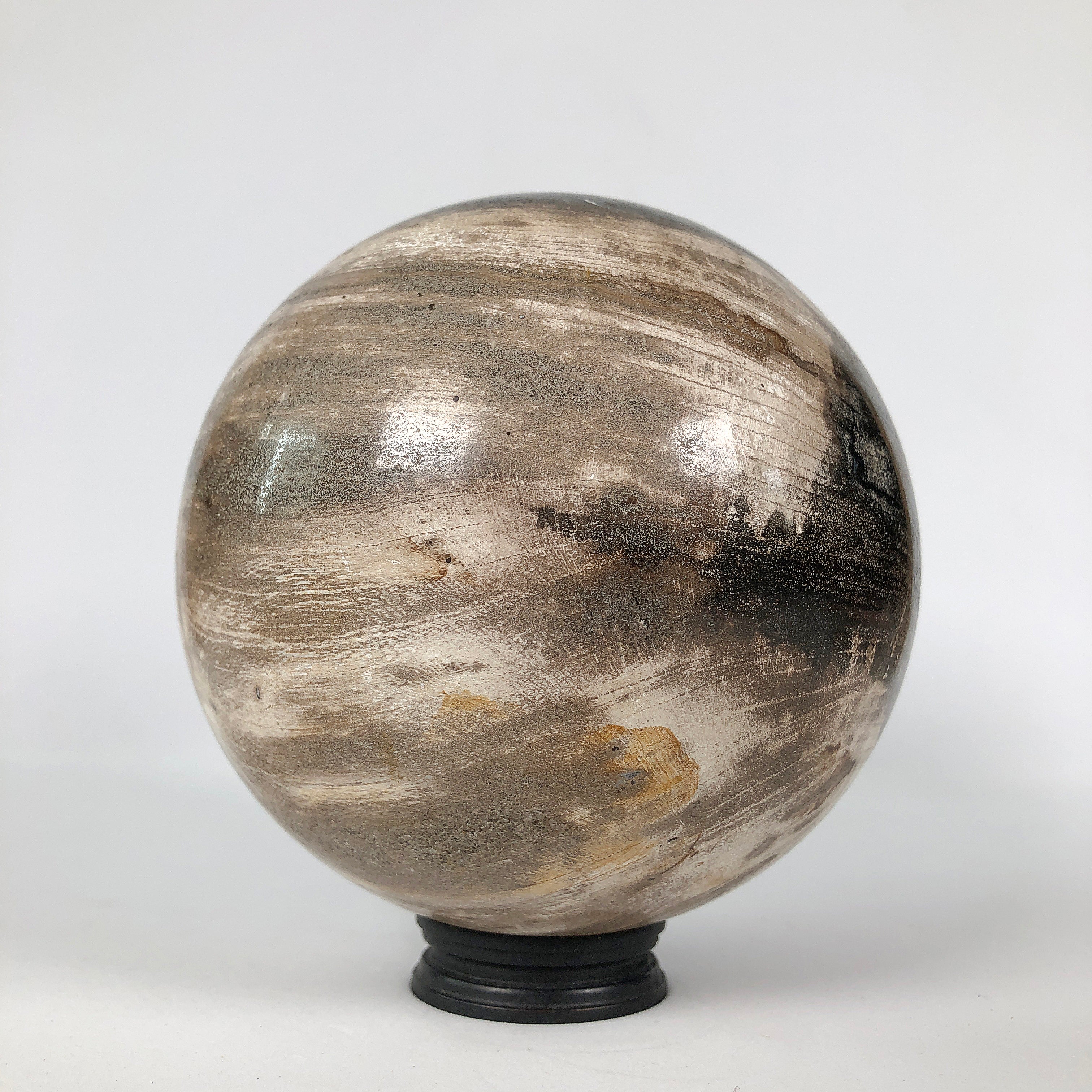 Wonderful Petrified Wood Sphere on a Custom Stand PS 537