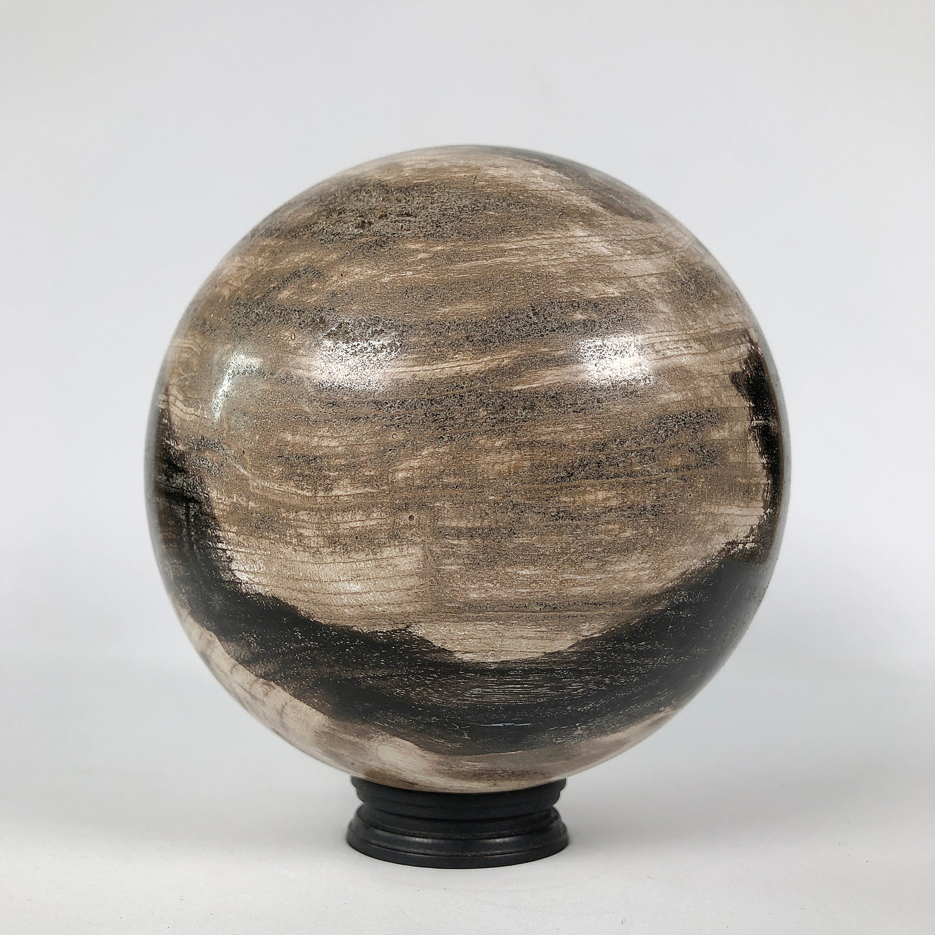 Wonderful Petrified Wood Sphere on a Custom Stand PS 537