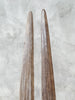 Pair of Natural Tusks on Stand – Rustic Bone Sculpture, Tribal-Inspired Home Accent - Tusk,A/054