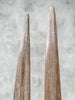 Pair of Natural Tusks on Stand – Rustic Bone Sculpture, Tribal-Inspired Decor, Earthy Accent - Tusk,A/052