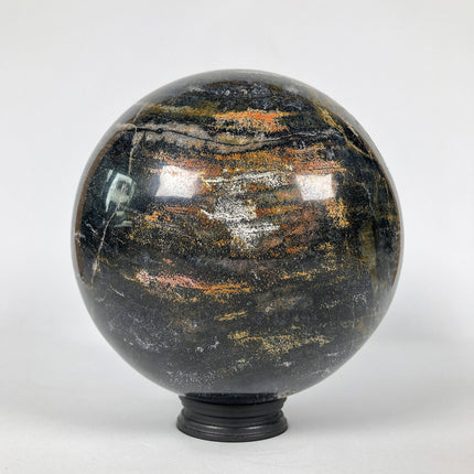 Wonderful Petrified Wood Sphere on a Custom Stand PS 529