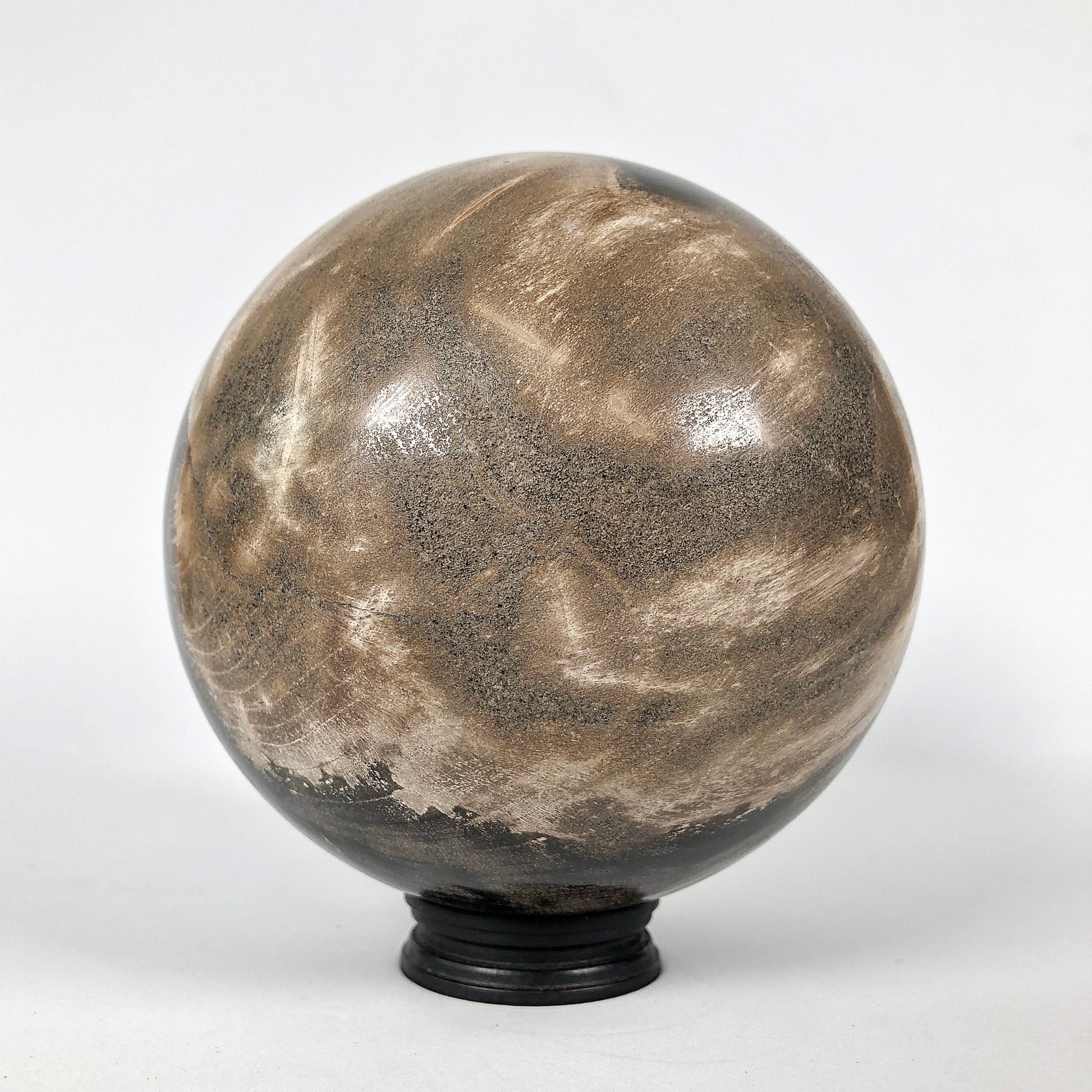 Wonderful Petrified Wood Sphere on a Custom Stand PS 536