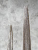 Pair of Natural Tusks on Stand – Bone Sculpture, Tribal Home Decor, Rustic Accent - Tusk,A/046