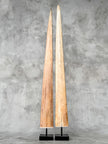 Pair of Natural Tusks on Stand – Rustic Bone Sculpture, Tribal-Inspired Home Decor - Tusk,A/049